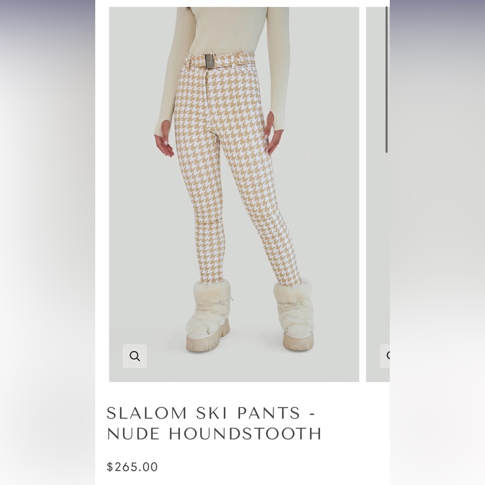 My Sunday Ski Pants in Nude Houndstooth